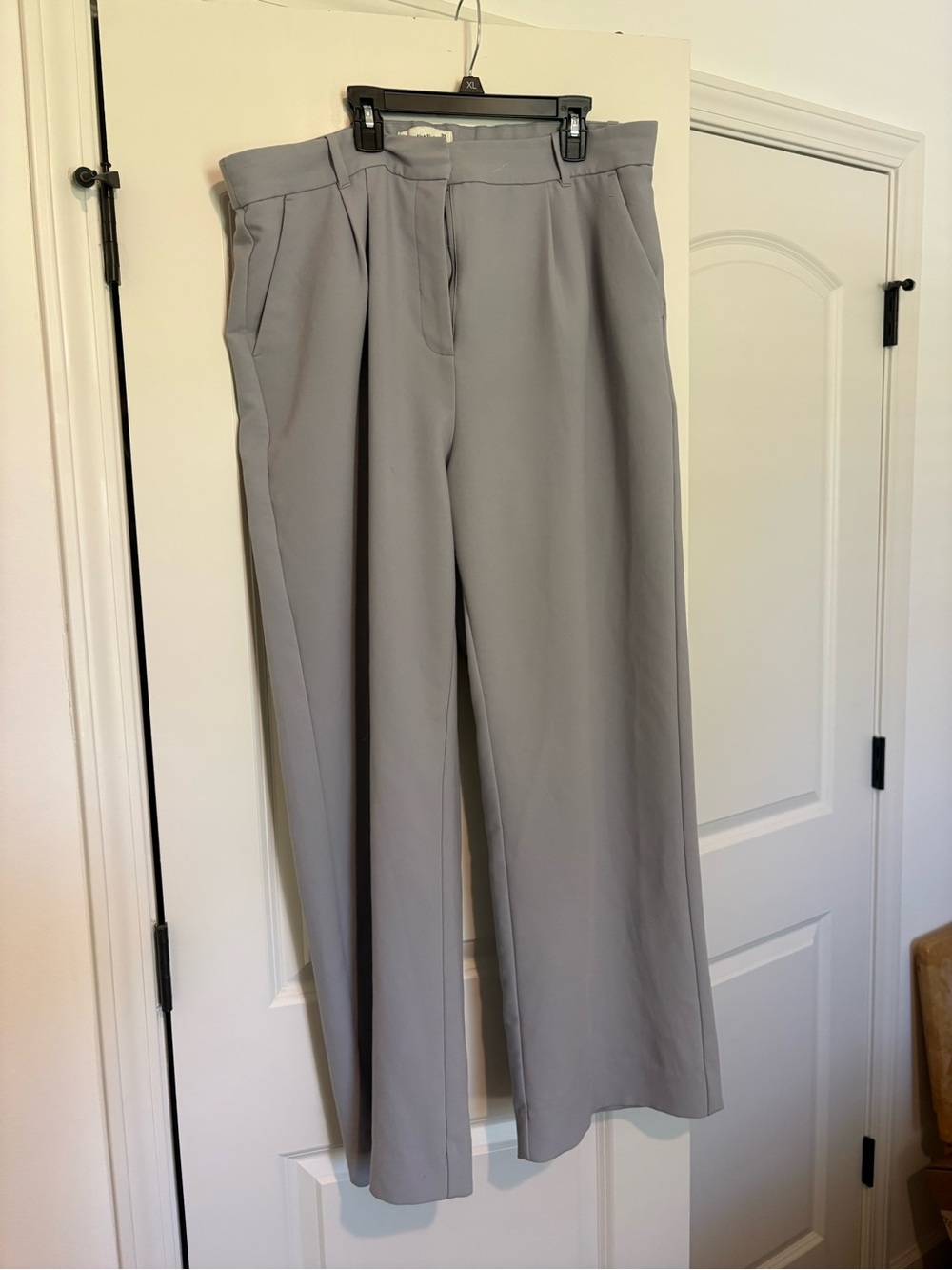 Abercrombie & Fitch Tailored High-Rise Wide-Leg Pants - Light Gray